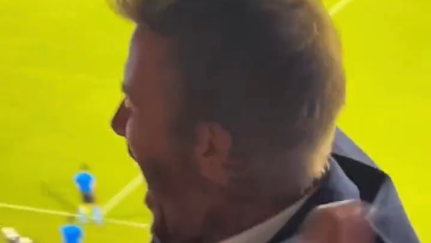 David Beckham celebra gol de Messi